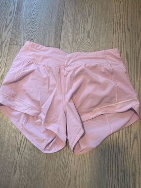 lululemon athletica pastel pink high-waist athletic shorts